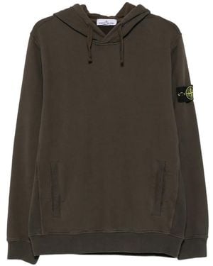 Stone Island Compass-Patch Hoodie - Brown