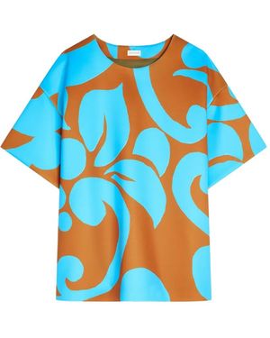 Dries Van Noten Floral Shift Mini Dress - Blue