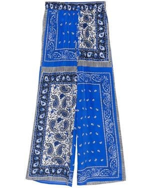 P.A.R.O.S.H. Shieled ペイズリーワイドパンツ - ブルー