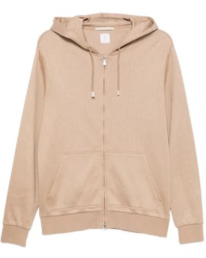 Eleventy Zip-Up Drawstring Hoodie - Natural