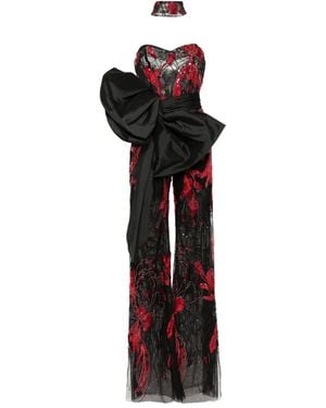 Saiid Kobeisy Embroidered Strapless Jumpsuit - Black