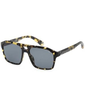 Philipp Plein Tortoiseshell-Effect Pilot-Frame Sunglasses - Brown