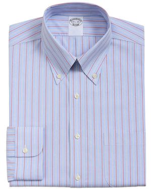 Brooks Brothers Button-Down Striped Shirt - Blue