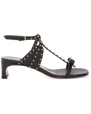 Odissi Jackie Mid Leather Sandals - Black