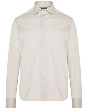 Corneliani Longsleeved Button-Down Shirt - White