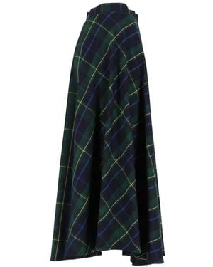 Al Duca d'Aosta Checked-Pattern Maxi Shirt - Blue