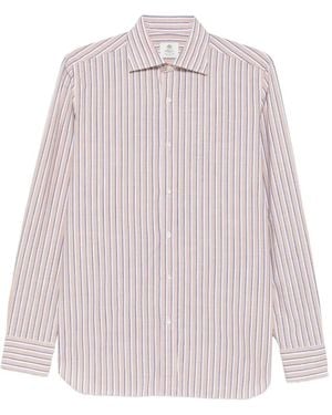 Luigi Borrelli Napoli Rio Striped Long-Sleeve Shirt - Pink