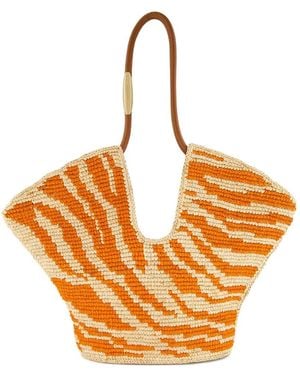 Zimmermann Goldentime ゼブラプリント ハンドバッグ M - オレンジ