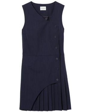 Claudie Pierlot Pinstripe-Pattern Sleeveless Dress - Blue