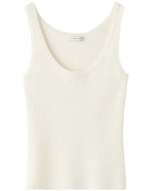 Almada Label Ribbed Tank Top - White
