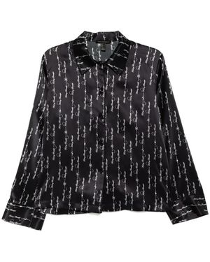 Kiki de Montparnasse F Beautiful Silk Lounge Pyjama Top - Black