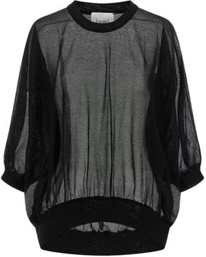 Nude Balloon-Sleeve Jumper - Black