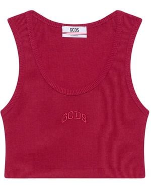 Gcds Top sin mangas con logo bordado - Rojo
