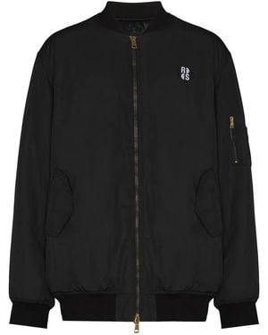 Raf Simons Chaqueta bomber con estampado smiley - Negro