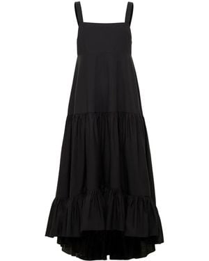 Azeeza Griffon Poplin Midi Dress - Black