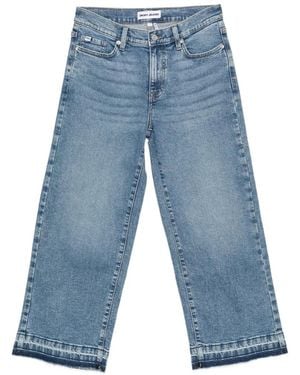 DKNY Wide-Leg Raw-Hem Jeans - Blue