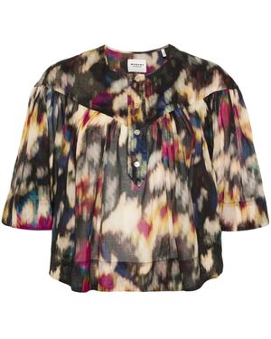 Isabel Marant Miranda アブストラクトパターン ブラウス - ナチュラル