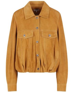Loewe Anagram-Patch Suede Jacket - Natural