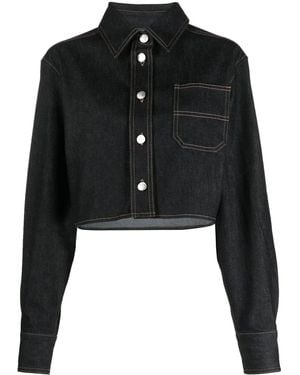Remain Cropped Denim Shirt - Black