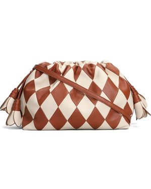 Zimmermann Harlequin-pattern Leather Clutch Bag - Brown