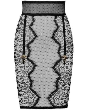 Maison Close Falda Inspiration Divine Con Encaje Floral - Gris