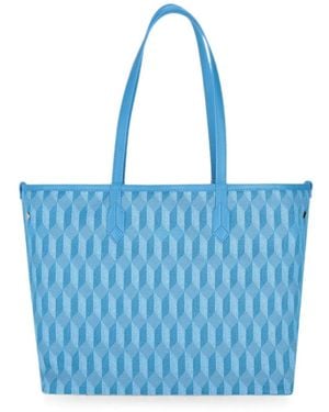 AU DEPART Geometric-Jacquard Tote Bag - Blue