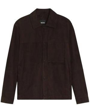 BOSS Suede Paneled Jacket - Black