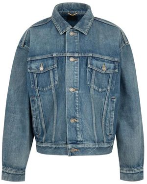 Saint Laurent 70S Trucker Jeansjacke - Blau