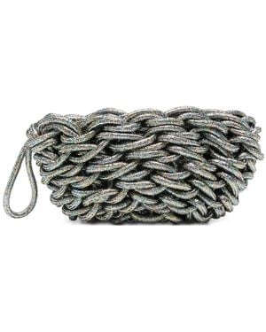 Alienina Lina Woven Clutch Bag - Gray