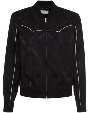 Saint Laurent Paisley-Print Bomber Jacket - Black