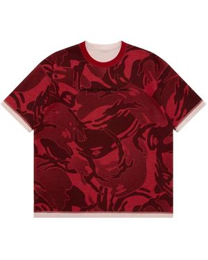 Aape By A Bathing Ape Moonface Reversible Camouflage-Print T-Shirt - Red