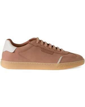 Ferragamo Suede Low-Top Trainers - Brown