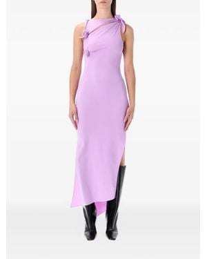 Coperni Rose-Appliqué Midi Dress - Purple