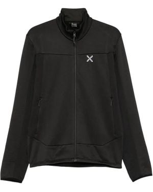Montura Logo-Print Zip-Up Sweatshirt - Black