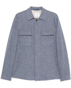 Eleventy Button-Fastening Flap-Pocket Shirt Jacket - Blue