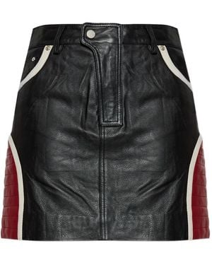 Gestuz Paneled Leather Skirt - Black