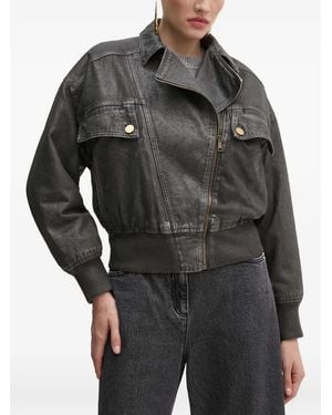 Elisabetta Franchi Button Zip Jacket - Gray