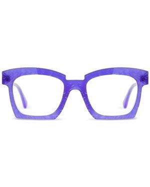 Kuboraum Textured Square-Frame Glasses - Blue