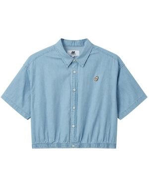 Chocoolate Collared Short-Sleeve Shirt - Blue