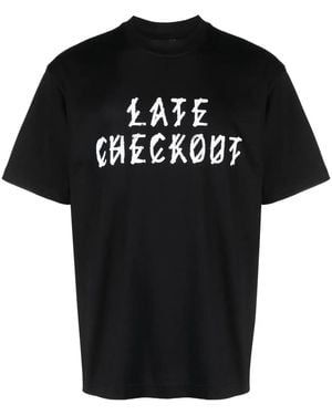 44 Label Group Late Checkout Graphic-Print T-Shirt - Black