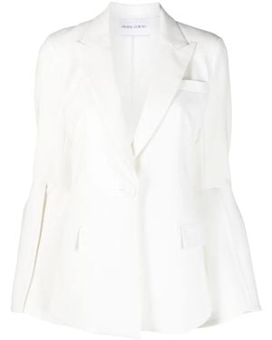 Prabal Gurung Slit-Sleeve Single-Breasted Blazer - White