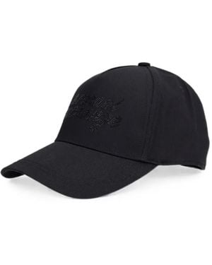 ARMANI EXCHANGE Crystal-Embellished Baseball Cap - Black