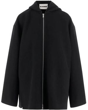 Jil Sander フーデッド ジャケット - ブラック