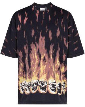 Supreme X Mm6 Maison Margiela Flame-Print T-Shirt - Black