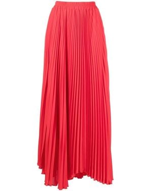 Styland Pleated Maxi Skirt - Red