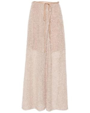 Alysi Tie Waist Skirt - Natural