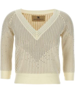 Ermanno Scervino Rhinestone-Embellished Cotton Jumper - Natural