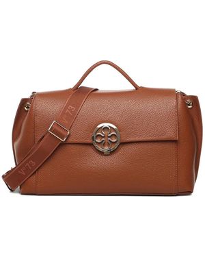 V73 Federica Detachable-Strap Tote Bag - Brown