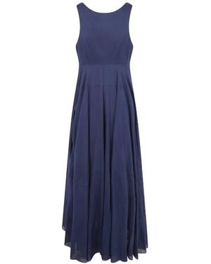 Aspesi Tiered Sleeveless Maxi Dress - Blue