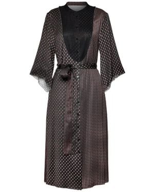 Maison Margiela Robe Mi-Longue À Taille Ceinturée - Black